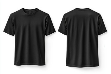 Black Tshirt Mockup Front and Back Isolated created with Generative AI