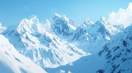 Naklejka premium Snowy peaks