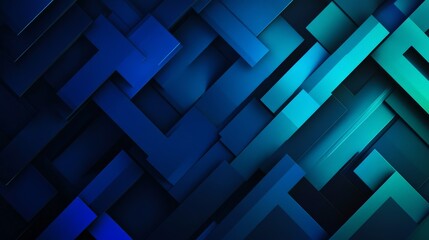 Naklejka premium Abstract 3D geometric background with blue rectangular shapes creating a modern, dynamic visual design.