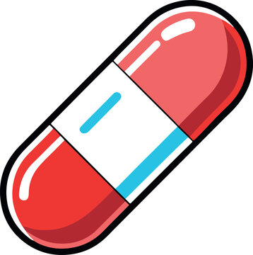 red capsule medicine isolated clip art preview