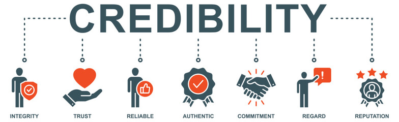 Credibility banner web icon vector illustration concept with icon