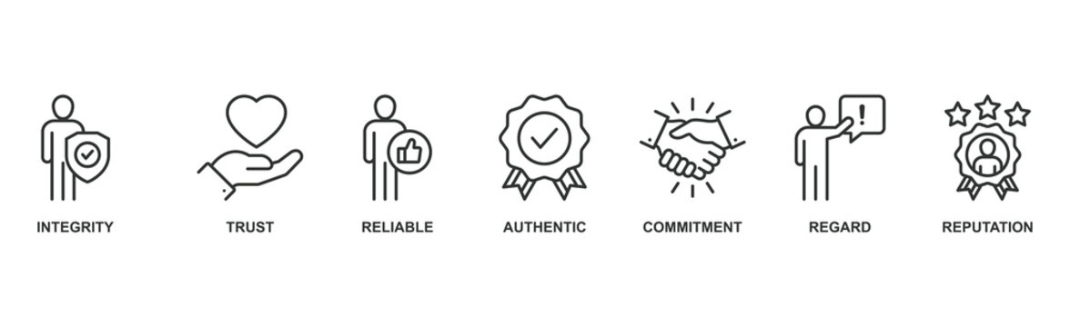 Credibility banner web icon vector illustration concept with icon