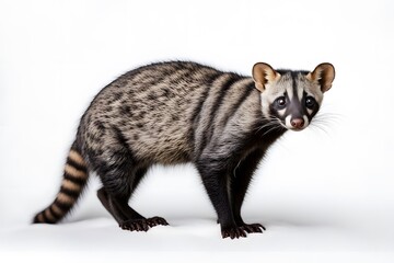 Obraz premium African civet animal on white background, AI Generated
