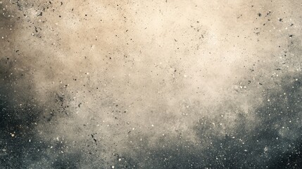 Abstract grunge background with splattered textures and gradient tones of black, white, and beige, perfect for design and artistic projects.