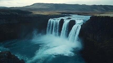 falls from the river