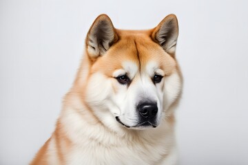 Akita dog on white background, AI generated