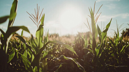 Golden Sunrise over Cornfield
