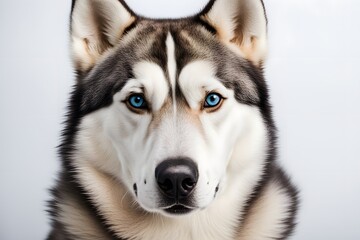 Fototapeta premium Alaskan husky animal on white background, Ai Generated