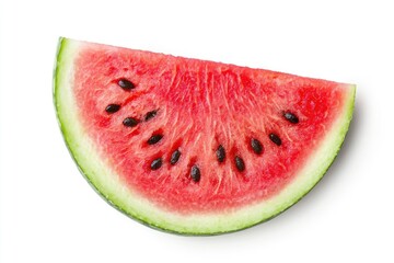 close up Watermelon fruit slice isolated on white background. Top view. Flat lay , ai