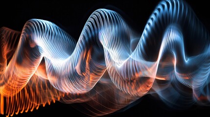 Fototapeta premium An eye-catching visual representation of sound waves illustrates the theme of antiphony with vibrant rhythm patterns.