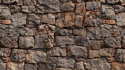Stone Rock Wall Rubble Masonry Rough Textured Background Wallpaper Construction Building Blocks Architecture Business Unevenly Shaped Raw Materials 16:9