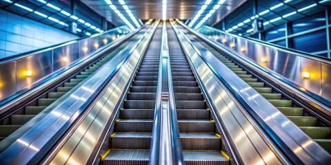 Blurred background metro escalator , transportation, urban, subway, underground, commuter