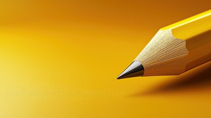 3D logo of a pencil isolated on a yellow background modern and clean design