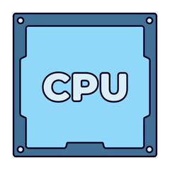 CPU Processor Flat Design Icon