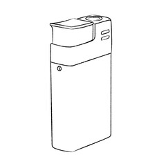 Lighter or match outline illustration on transparent background. Technology coloring page for kids