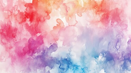Fototapeta premium Colorful abstract watercolor background with gradient shades of pink, red, blue, and orange blending seamlessly in a vibrant composition.