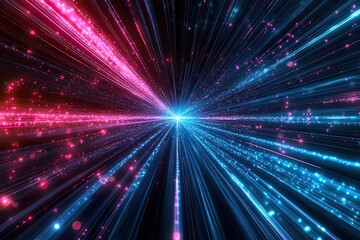 Obraz premium Abstract digital technology background. Innovation high-tech future network connection speed movement AI metaverse communication big data data transfer Network cyber light trails