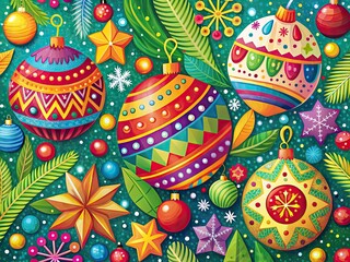 Festive Christmas Poster With Vibrant Colors, Playful Patterns, And A Joyous Holiday Spirit, Showcasing The Excitement And Celebration Of The Season.