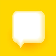 3d style chat box yellow template for web communication or information