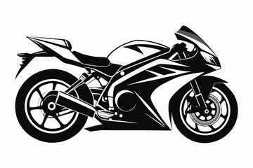 Motorcycle racing silhouette vector illustration, Super bike, sports bike