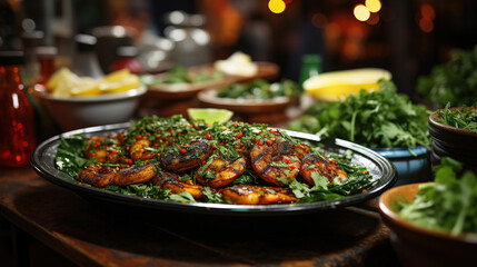 Traditional Thai Food Served On Table