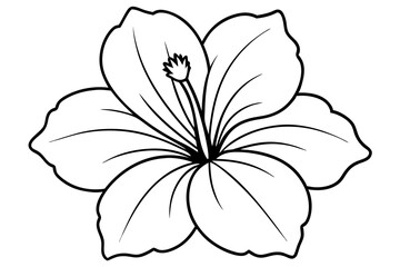 hibiscus line art, hibiscus flower line art vector illustration, hibiscus flower Svg
