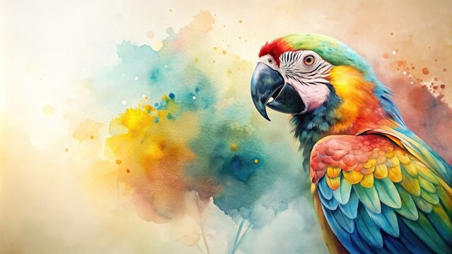 Abstract watercolor of a parrot in soft colors, parrot, bird, watercolor, abstract,colorful, vibrant, painting, art