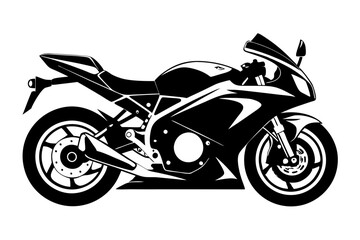 Motorcycle racing silhouette vector illustration, Super bike, sports bike