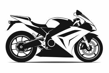 Motorcycle racing silhouette vector illustration, Super bike, sports bike