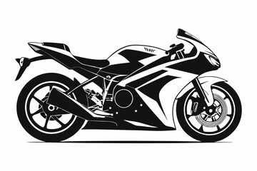 Motorcycle racing silhouette vector illustration, Super bike, sports bike