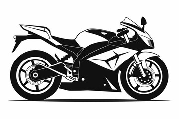 Motorcycle racing silhouette vector illustration, Super bike, sports bike