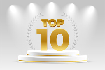 top 10 victory background with 3d podium platform and spot light effect