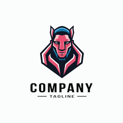 Robot gaming logo, demon logo design