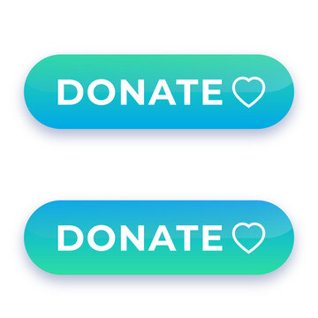 Donate button design elements, png
