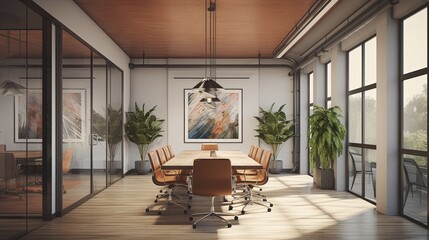 Office meeting room. Conference room interior.