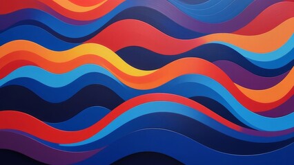 Abstract colorful wavy pattern background with vibrant blue, red, orange, and yellow colors.