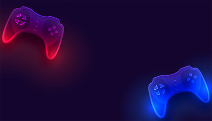 digital videogame controller techno background with light effect
