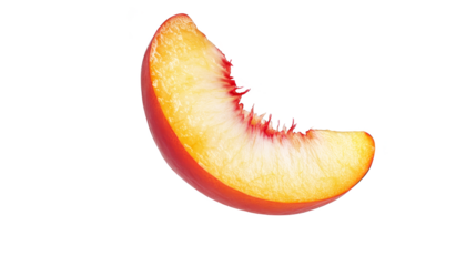 Fresh sliced peach isolated transparent background