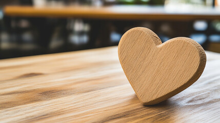 beige-brown heart symbol stands out against a blurred background, representing love, warmth, and serenity. The soft colors evoke feelings of comfort, stability, and emotional connection