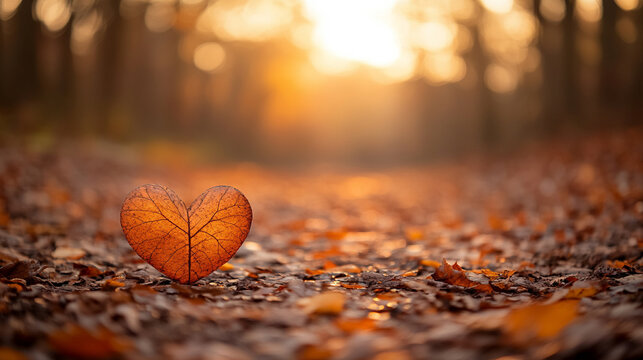 beige-brown heart symbol stands out against a blurred background, representing love, warmth, and serenity. The soft colors evoke feelings of comfort, stability, and emotional connection
