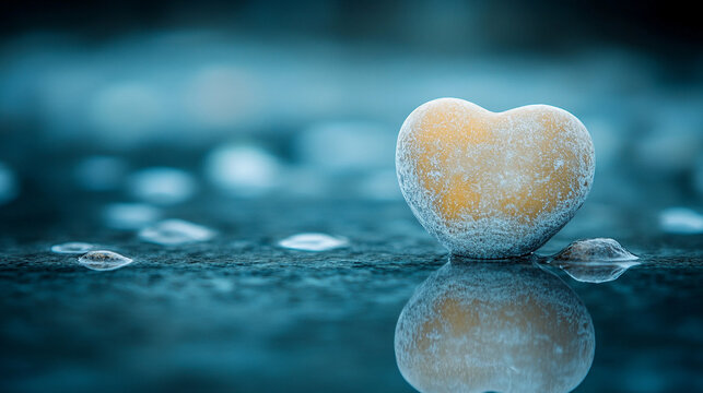 beige-brown heart symbol stands out against a blurred background, representing love, warmth, and serenity. The soft colors evoke feelings of comfort, stability, and emotional connection