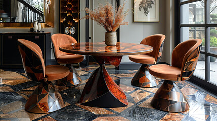 Elevate your dining experience with the ethereal elegance of this stunning marble table, perfect for both intimate dinners and grand gatherings-2