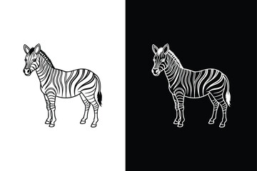 Zebra Line Icon vector Design. zebra line art vector, zebra icon, zebra crossing outline vector
