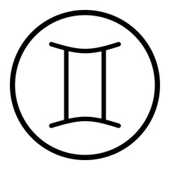 Gemini Zodiac sign for astrological calendar horoscope Vector design element png transparent