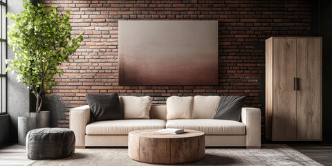 Obraz premium Modern loft apartment interiors with chic industrial design, artistic accents and cozy ambiance