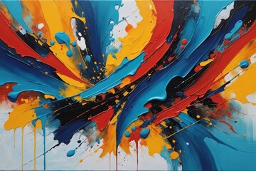 Obraz premium Abstract colorful oil painting on canvas