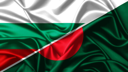 United waving flag of Bulgaria and Bangladesh