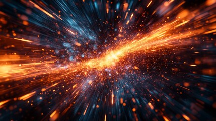 Fototapeta premium Dynamic High-Speed Lines Captured in Technological Bliss: Cinematic Lighting Showcases Motion Blur and Intricate Details. abstract graphic Resources, banner design, pattern design, web background