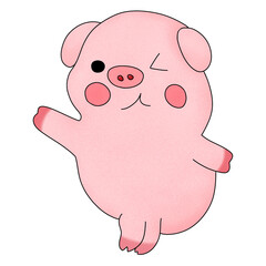Pig Animal Illustration, Cute Stickers 