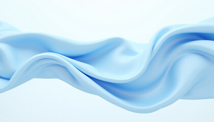 Obraz premium 3D Rendering of Flowing Light Blue Fabric